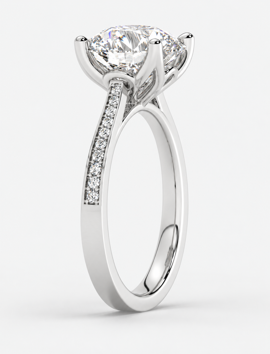 5.15CT Lab Grown Solitaire Round Diamond Engagement Ring Platinum