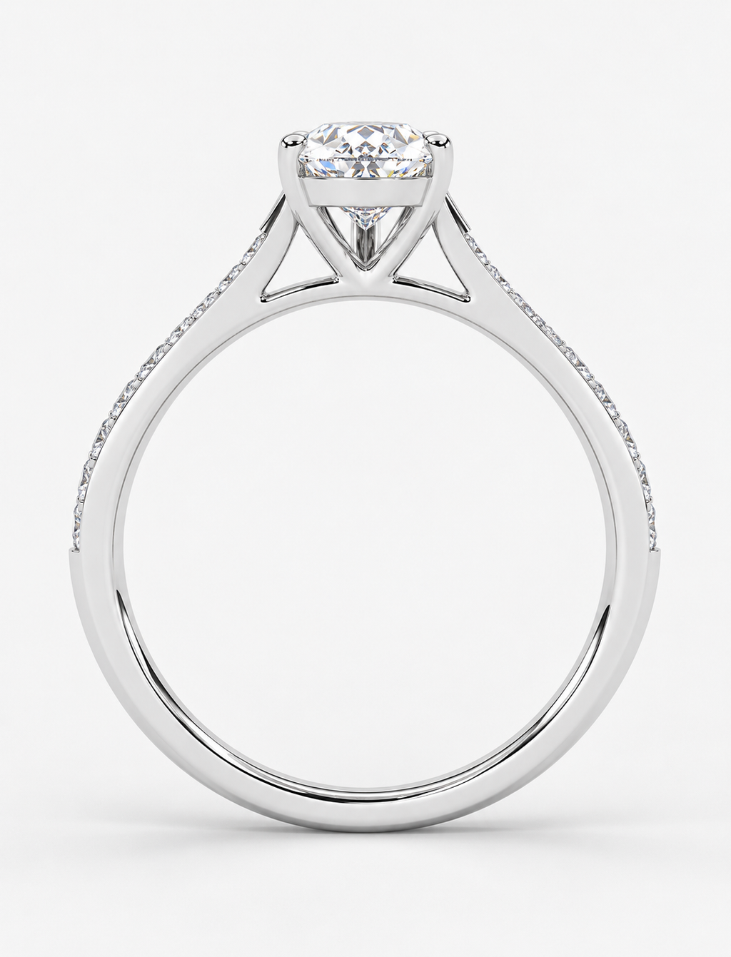 Pear Diamond Engagement Ring Platinum Labgrown 2.10 Ct Solitaire