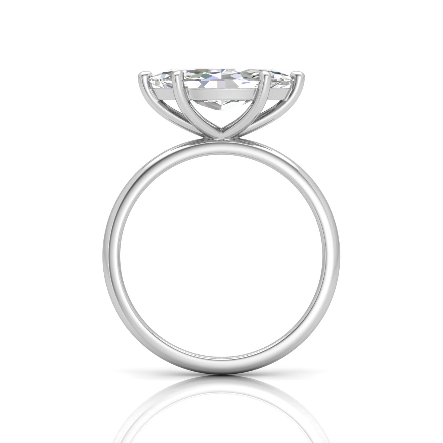 Classic East-West Solitaire Engagement Ring - Marquise