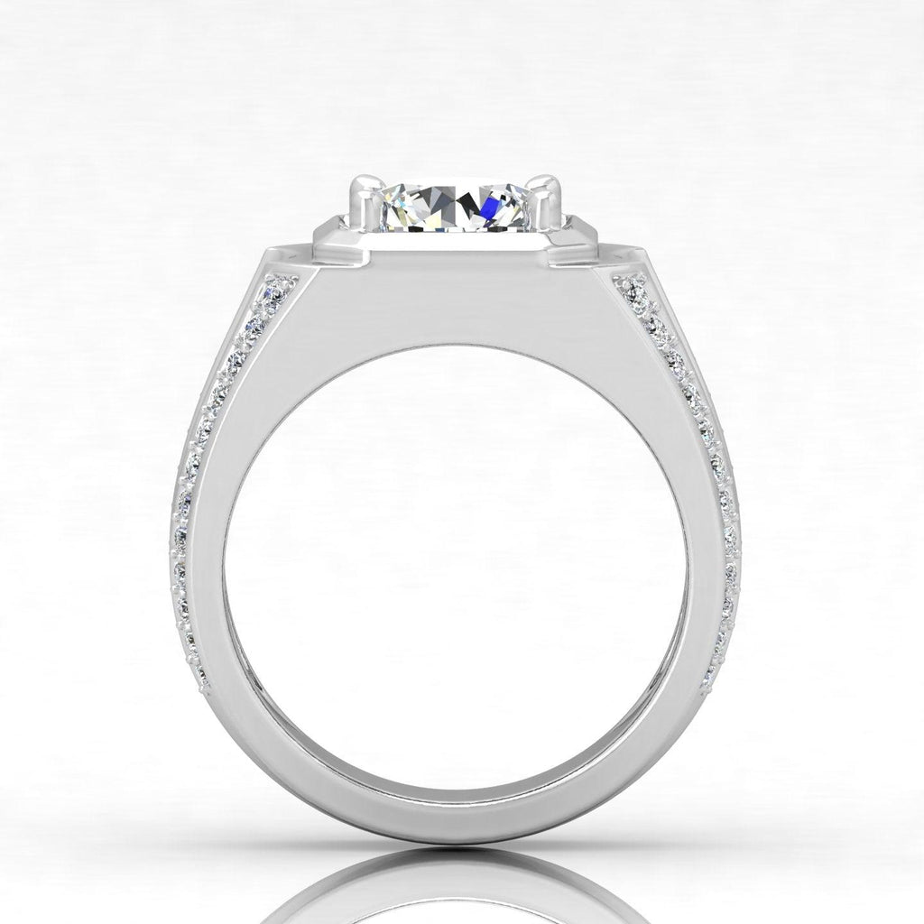 Certified F/VS 1.10Ct Single Diamond Mens Solitaire Ring