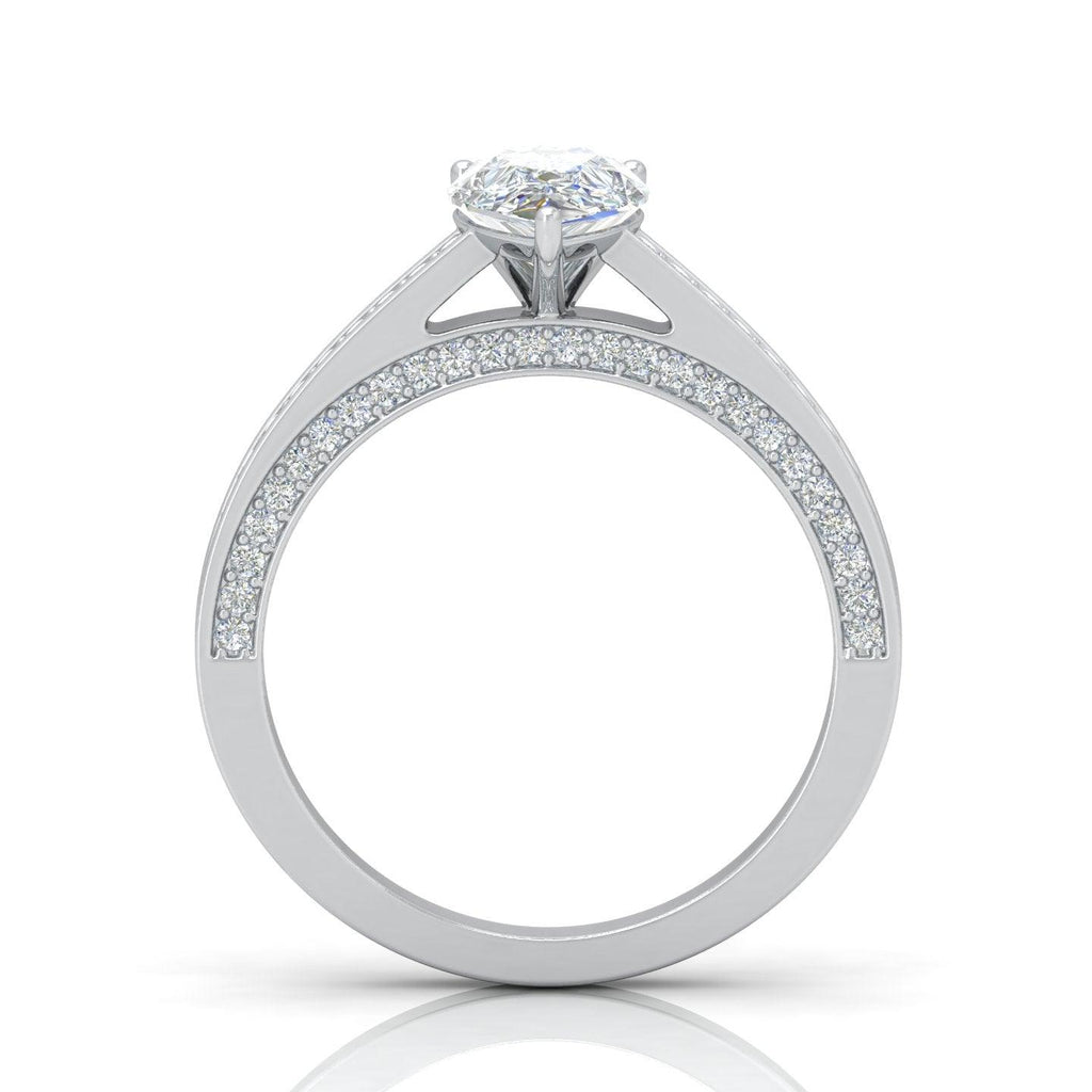 Certified Pear Diamond Engagement Ring 2.00Carat E/VS