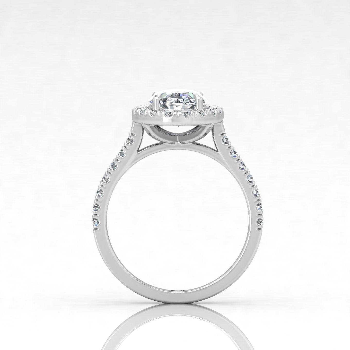2.50CT IGI Certified Diamond Oval Cut Hidden Halo Engagement Ring