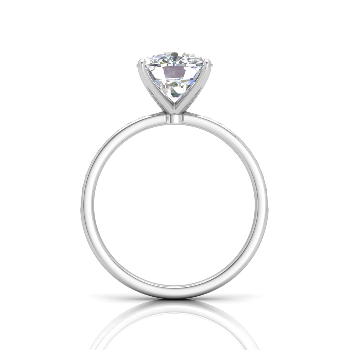 Channel Set Cushion Diamond Engagement Ring