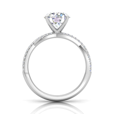 Vine Round Diamond Twisted Engagement Ring