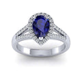 Best Deal..! 2.04Ct Tanzanite Pear & Diamond Halo Engagement Ring In Heavy 18k Gold