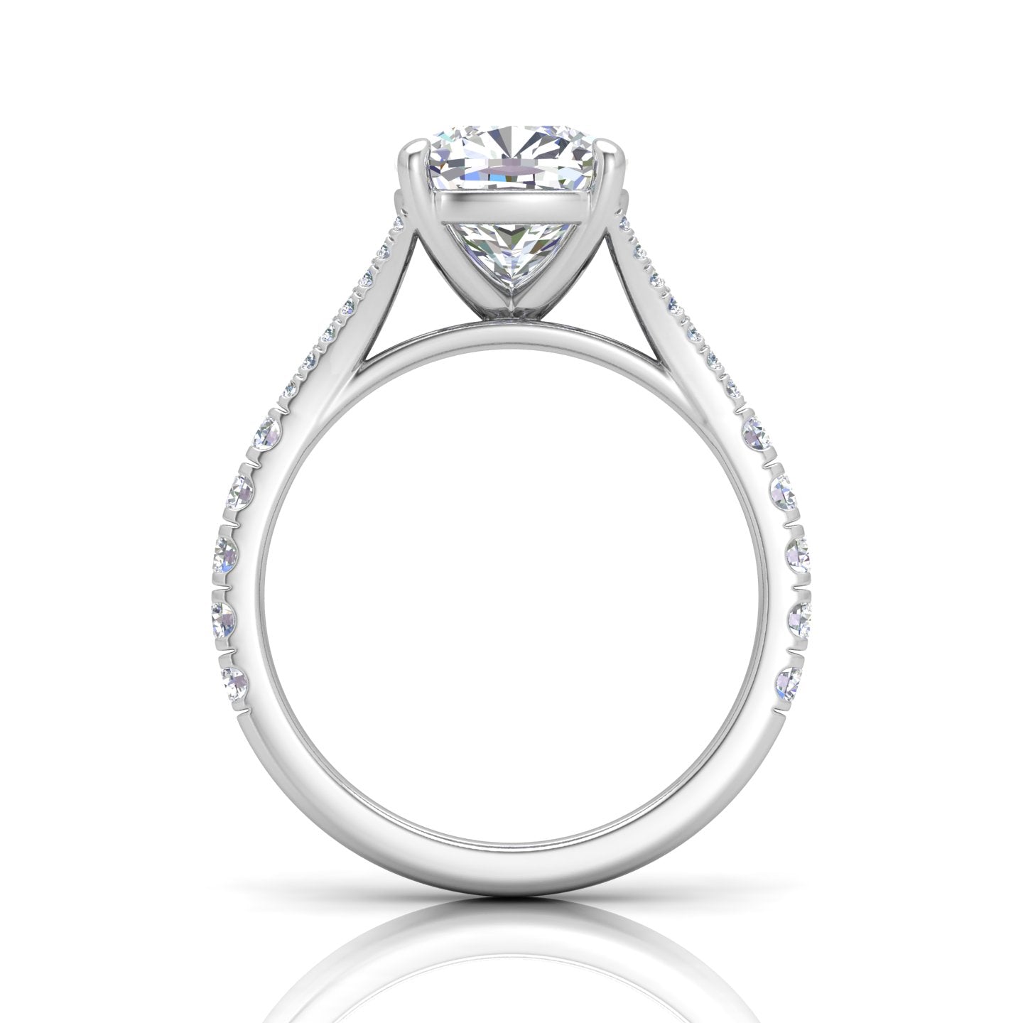Julie Cushion Diamond Split Shank Engagement Ring