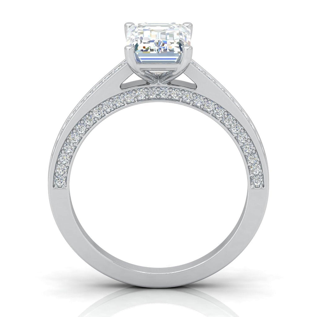 Certified Emerald Diamond Engagement Ring 2.00Carat