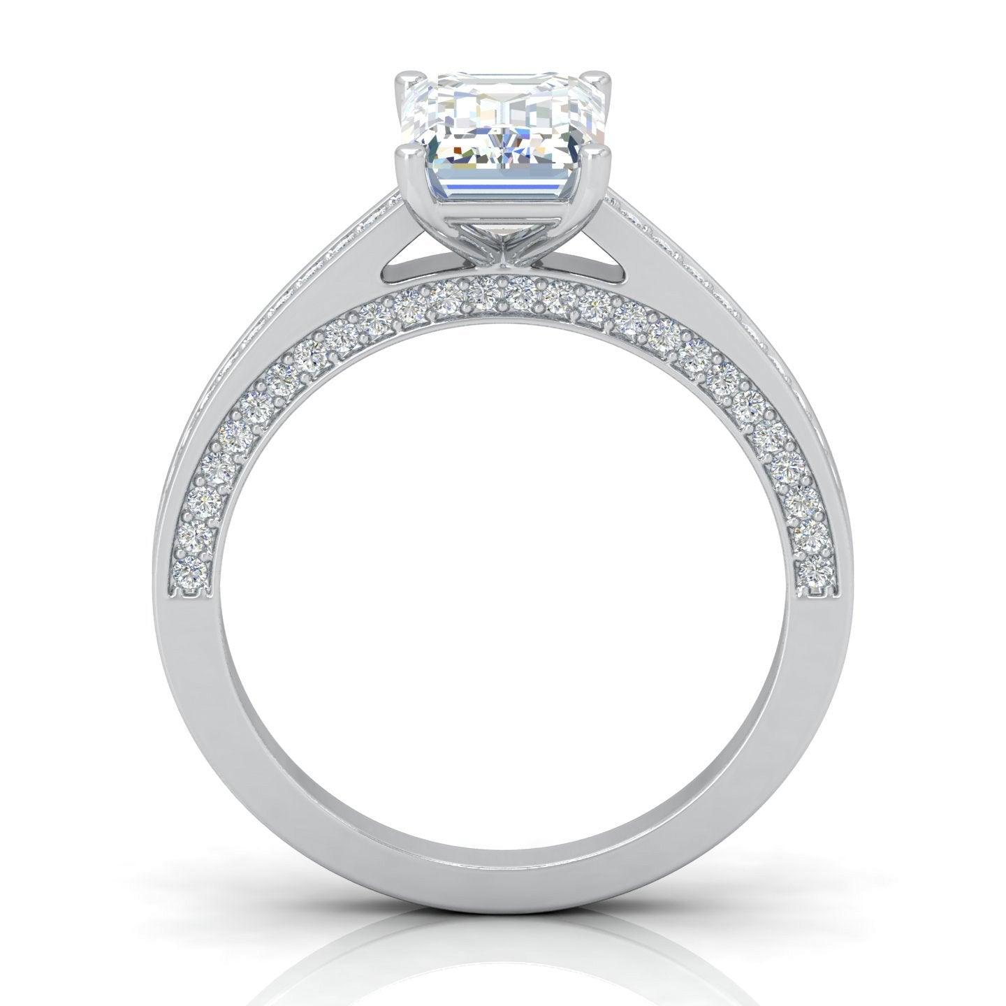 Certified Emerald Diamond Engagement Ring 2.00Carat