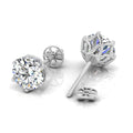 Certified D/VS 2.00Ct Round Diamond Designer Stud Earrings in 18k Gold / Platinum