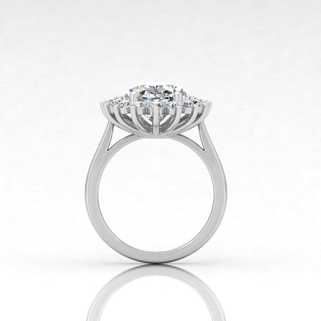 RRP £4000 3.50CT F/VS IGI Certified Diamond Oval Cut Cluster Engagement Ring in Platinum