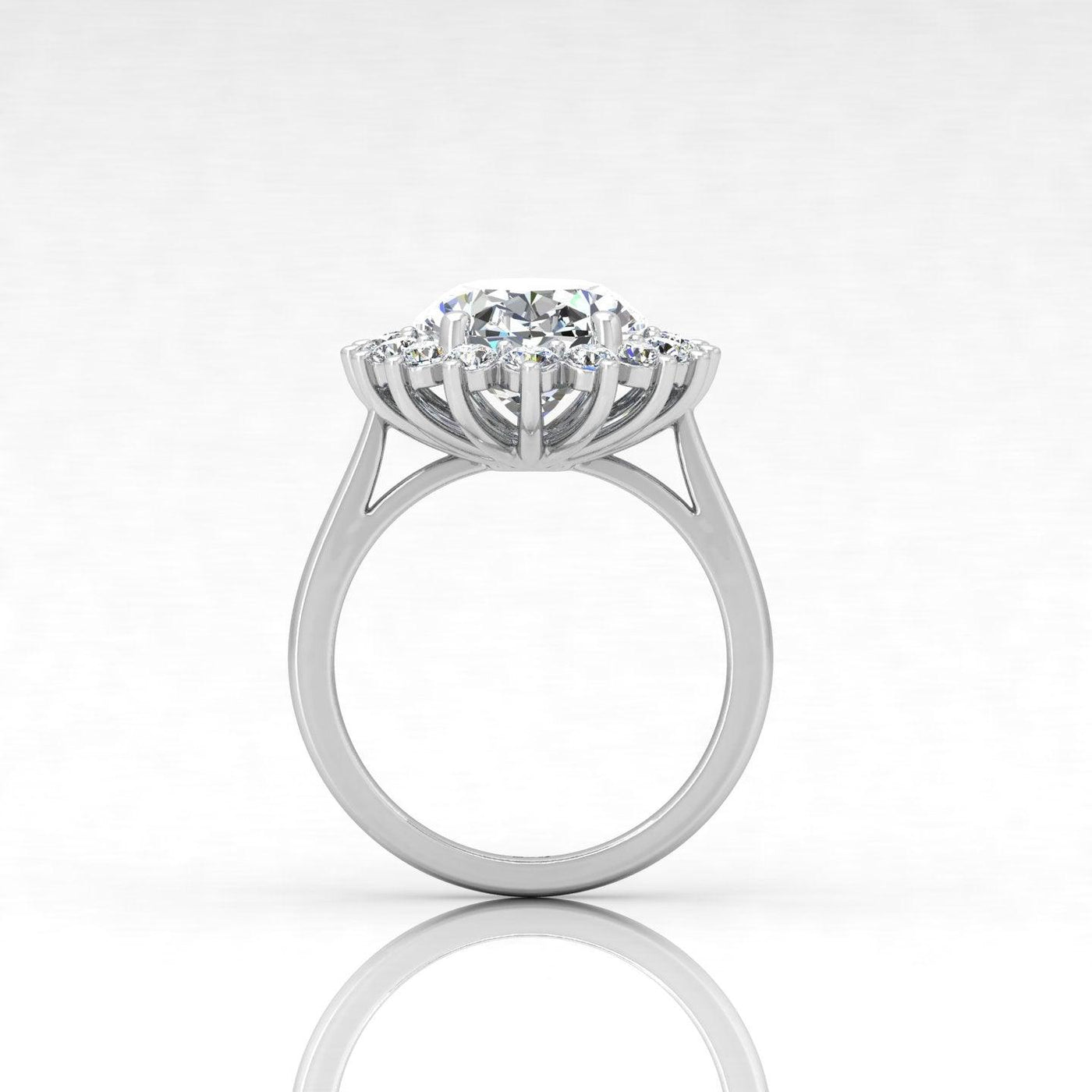 Sale ! 4.50CT G/VS IGI Certified Diamond Oval Cut Cluster Engagement Ring in Platinum