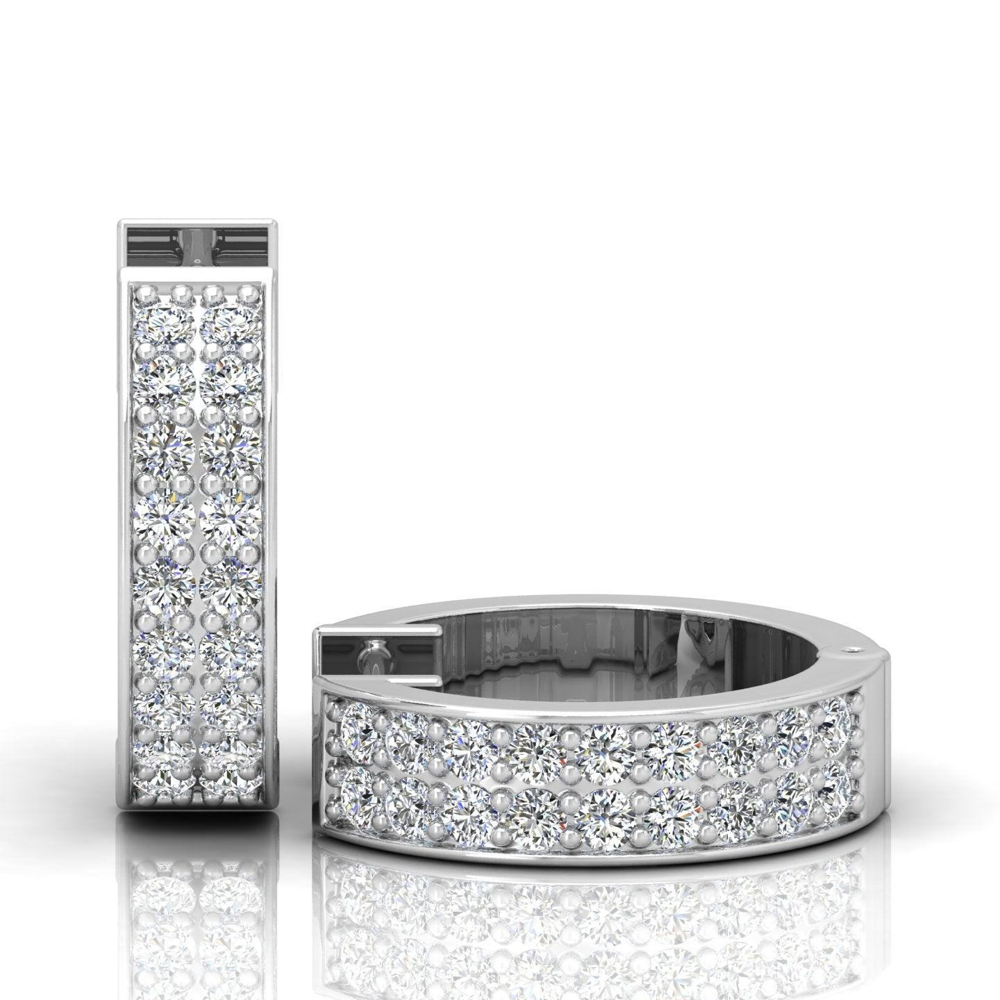 D/VVS 0.25 Carat Round Diamond Designer Hoop Earrings - amadadiamons