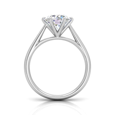 Round Diamond Six Prong Cathedral Solitaire Ring