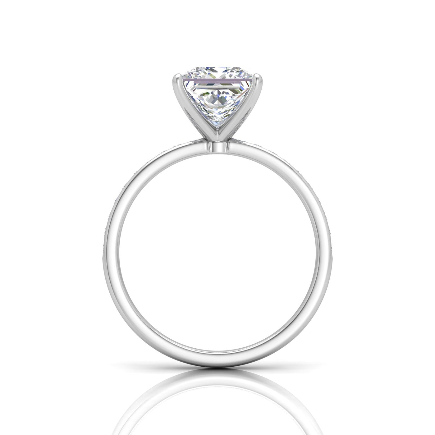 Channel Set Princess Diamond Engagement Ring