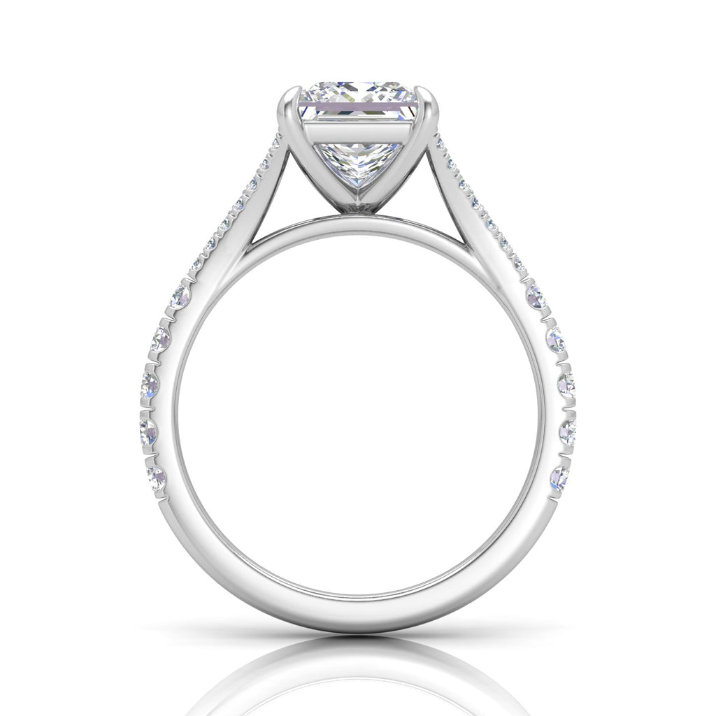 Julie Princess Diamond Split Shank Engagement Ring