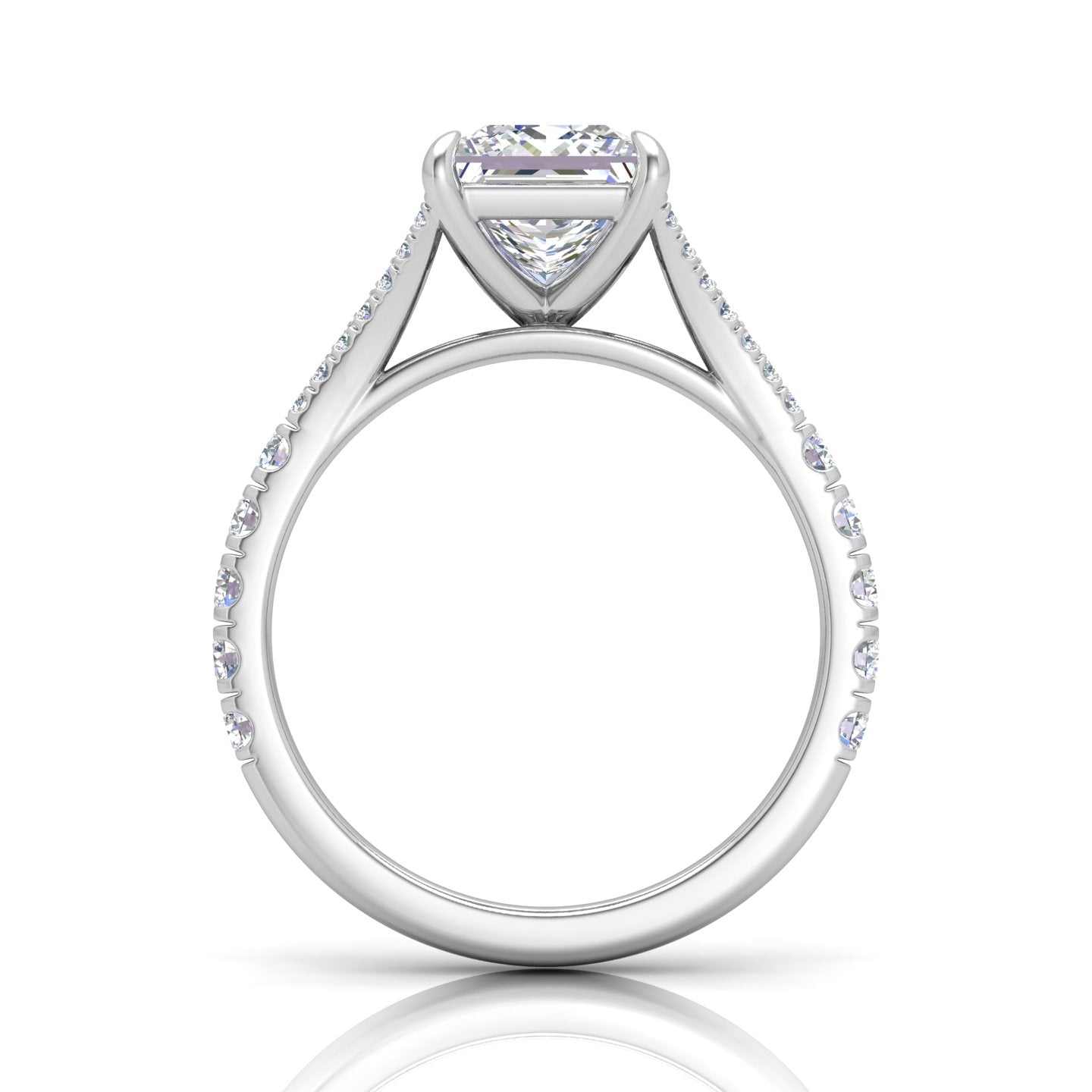 Julie Princess Diamond Split Shank Engagement Ring