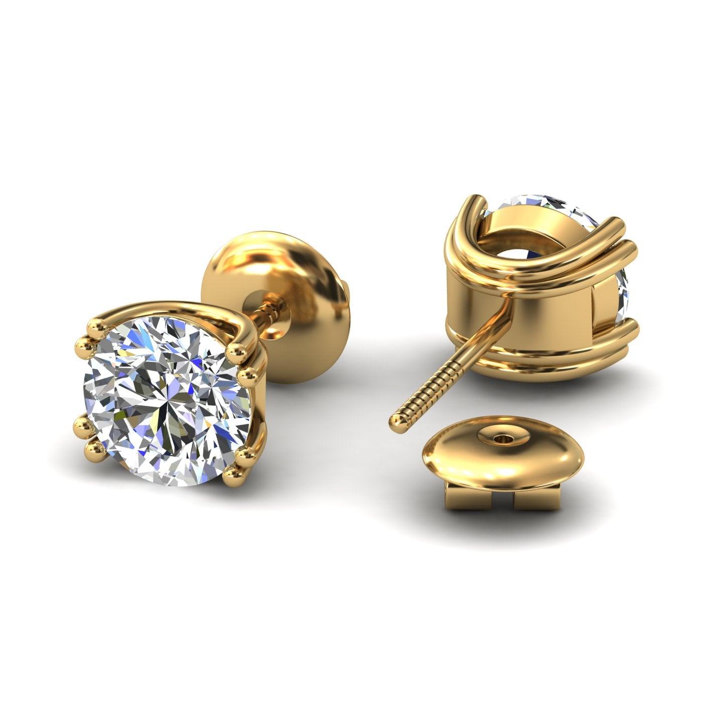 Certified D/VS 2.00Ct Round Diamond Stud Earrings in 18k Gold / Platinum