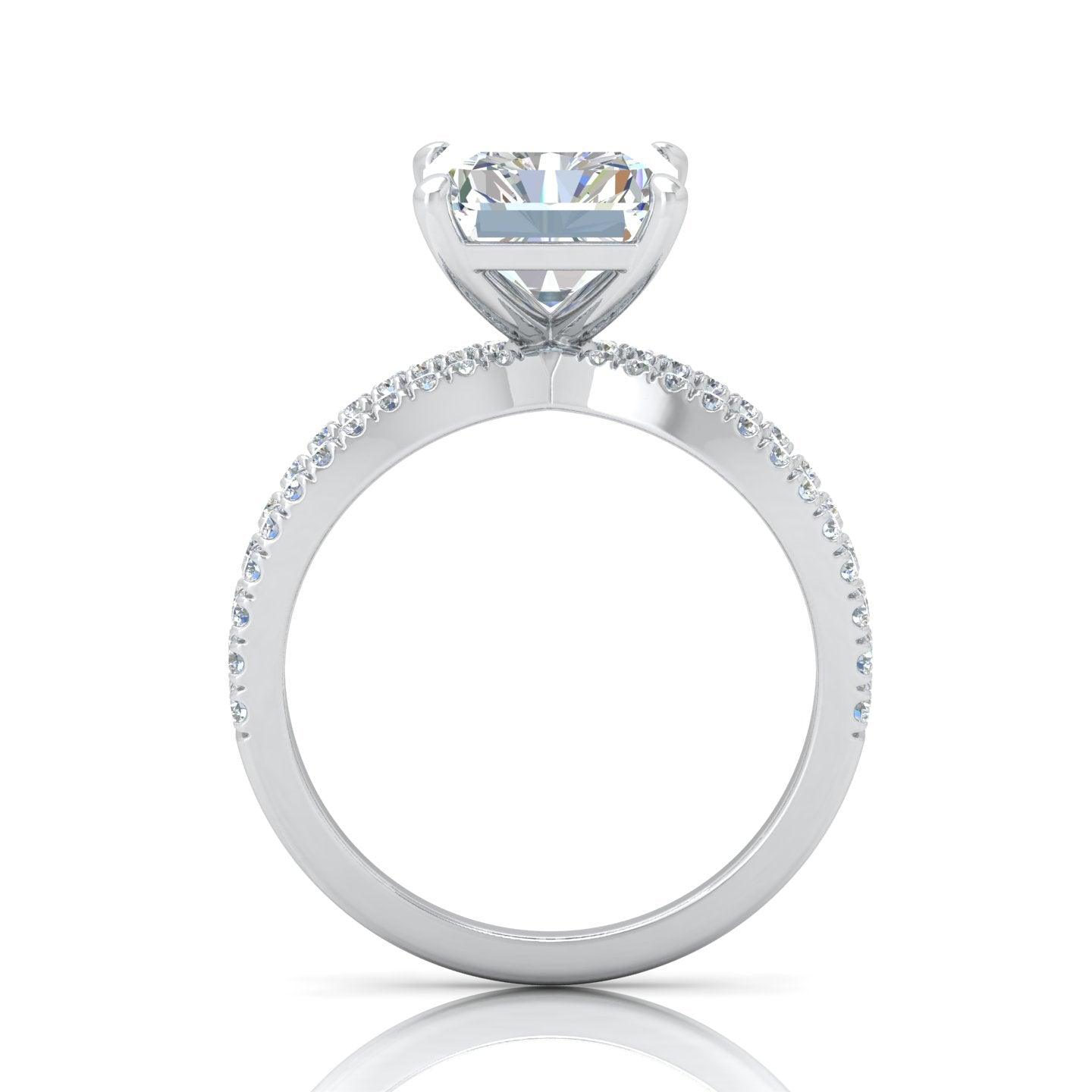 Last Piece 3.50Ct F/VS Radiant Diamond Split Shank Engagement Ring in Platinum