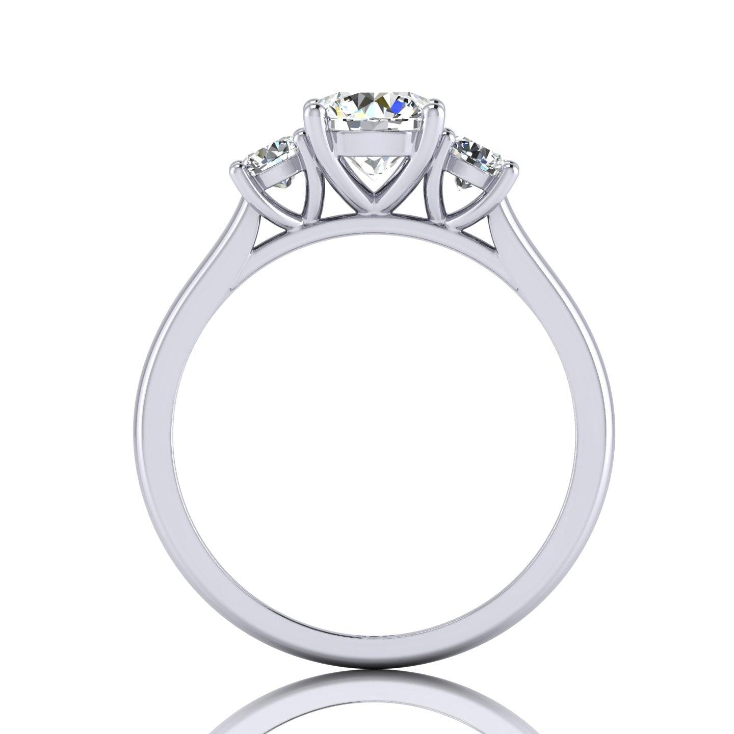 Casual Round Diamond Trilogy Engagement Ring in Platinum 1.00Ct-3.00Ct