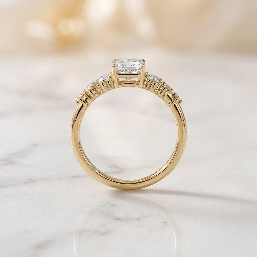 IGI Certified Oval Lab Diamond Designer Engagement Ring - E/VS