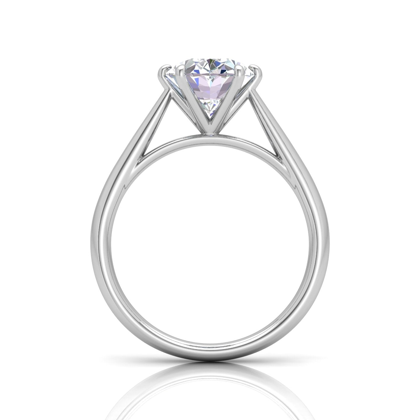 Oval Diamond Cathedral Solitaire Ring