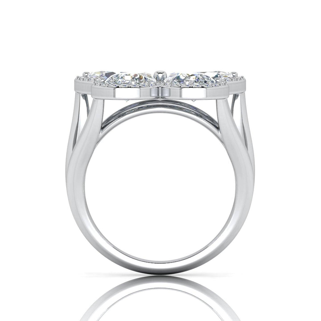 D/VS 4.00 Carat Butterfly Design Vintage Look Engagement Ring - amadadiamonds