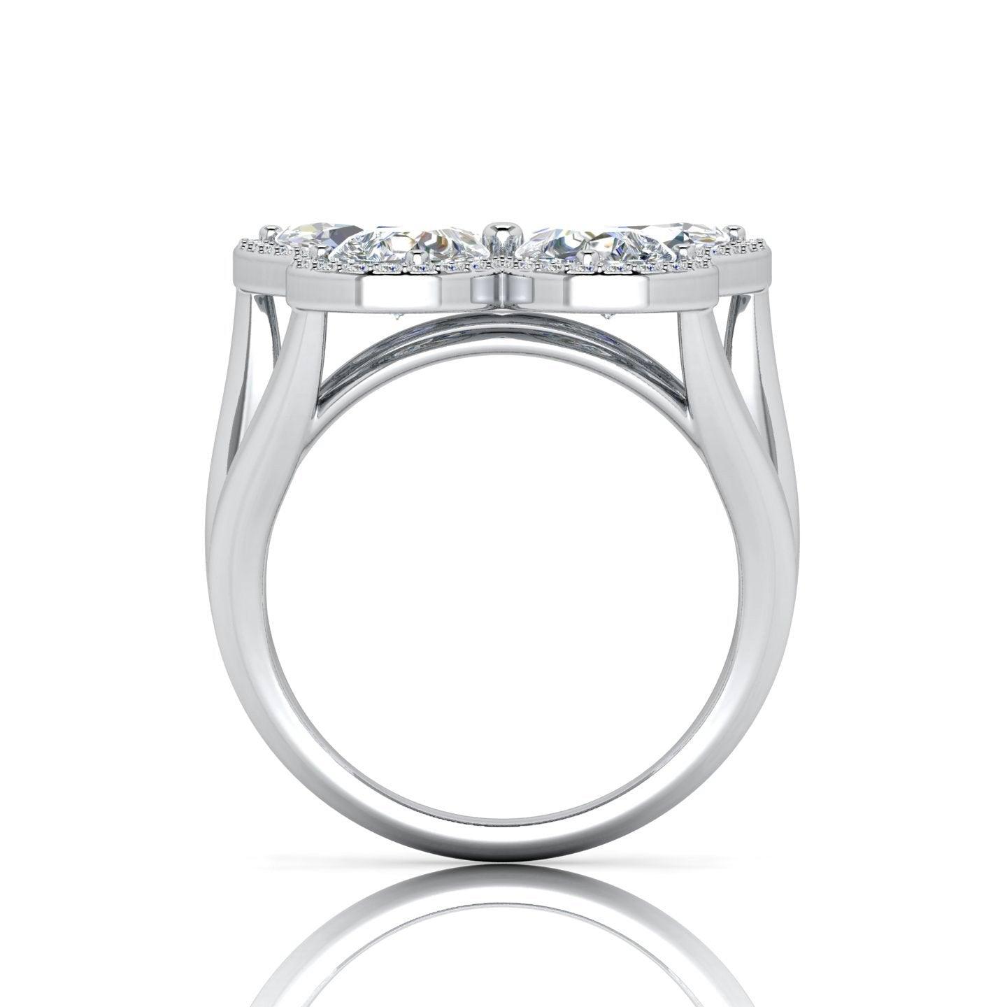 D/VS 4.00 Carat Butterfly Design Vintage Look Engagement Ring - amadadiamonds