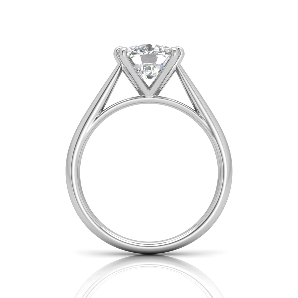 Cushion Diamond Cathedral Solitaire Ring
