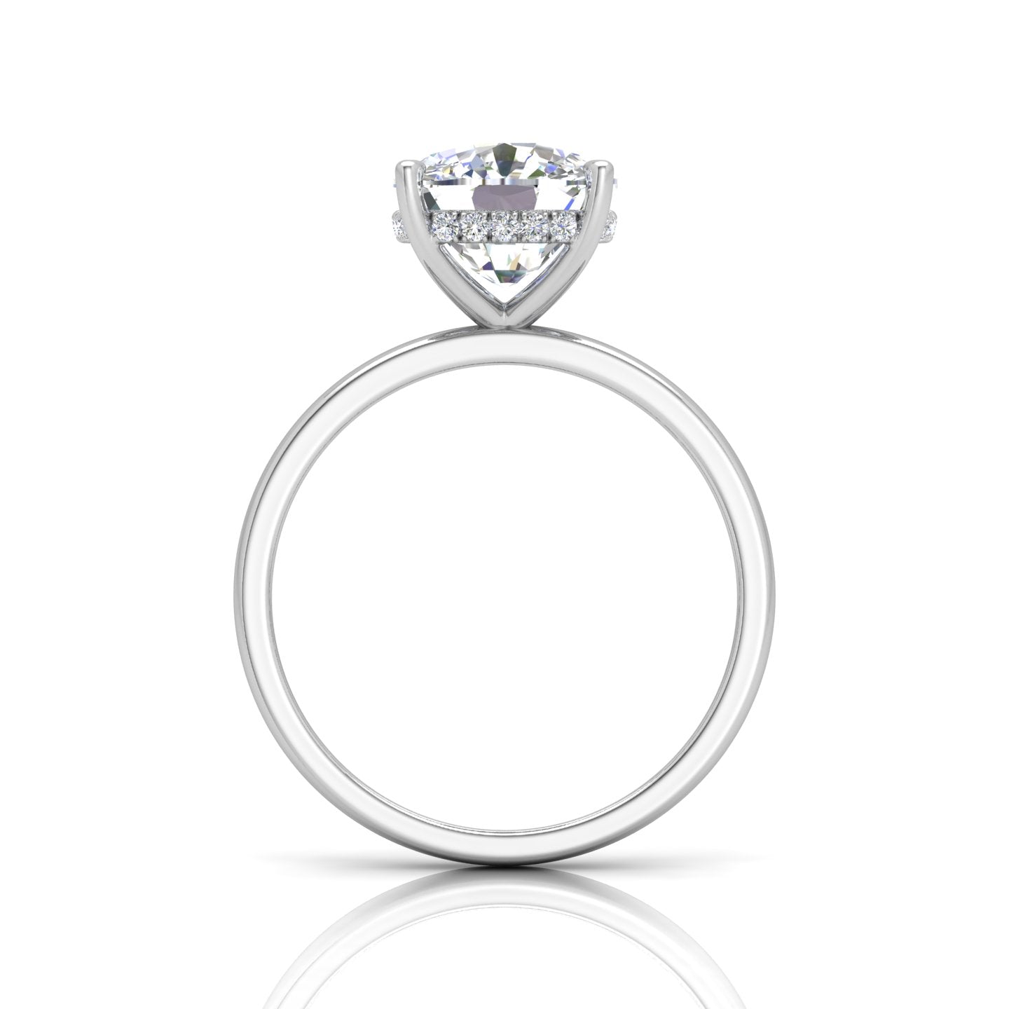 Classic Solitaire Hidden Halo Engagement Ring