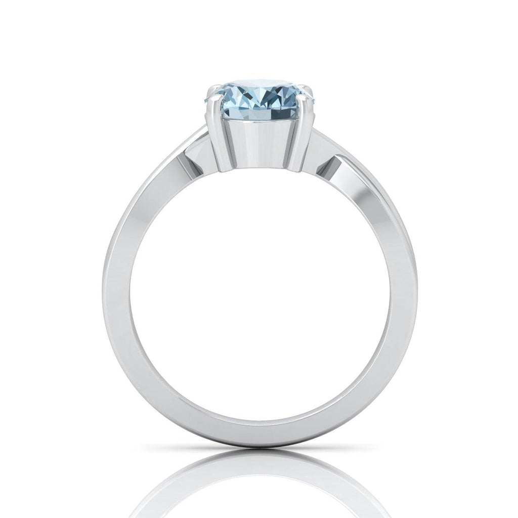2.00 Ct Natural Sky Blue Aquamarine Diamond Twisted Designer Ring - amadadiamonds