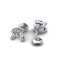 Certified F/VS 2.00Ct Cushion Diamond Stud Earrings in 18k Gold / Platinum