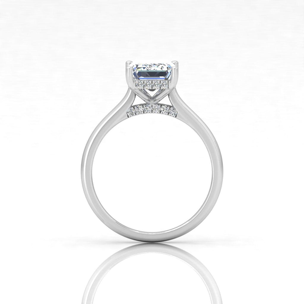 IGI Certified 1.70CT D/VS Emerald Diamond Hidden Halo Engagement Ring - Platinum