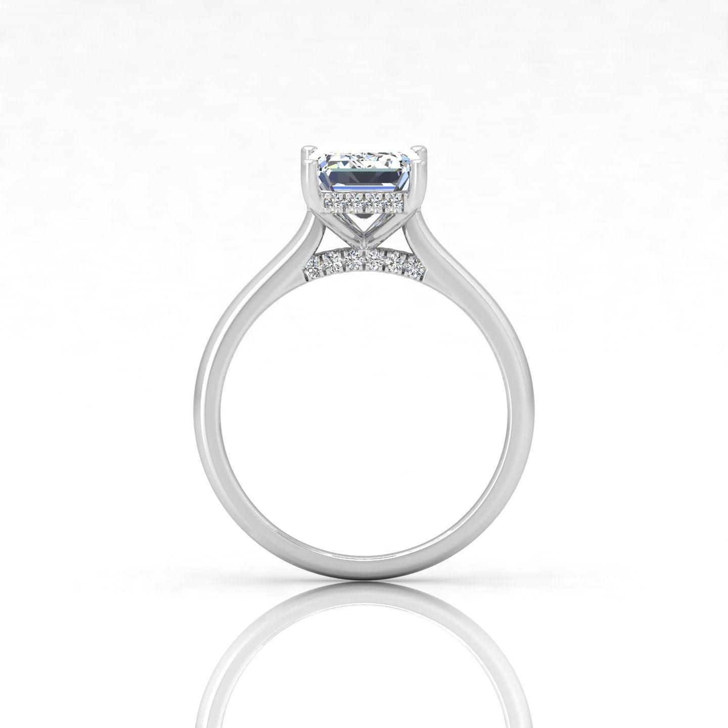 IGI Certified 1.70CT D/VS Emerald Diamond Hidden Halo Engagement Ring - Platinum