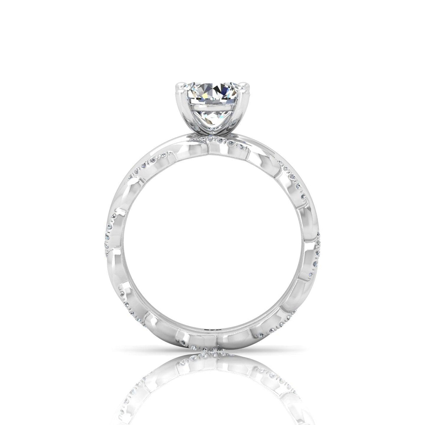 Certified Classic Round Diamond Solitaire Engagement Ring With Twisted Band 1.50Ct E/VS