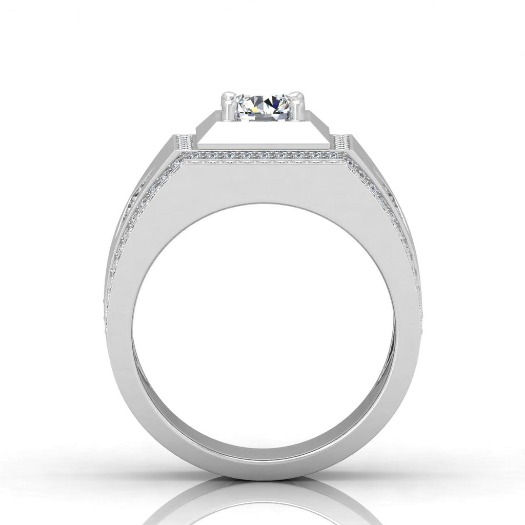 Certified 1.50ct Round Diamond Solitaire with Accents Engagement Ring for Him