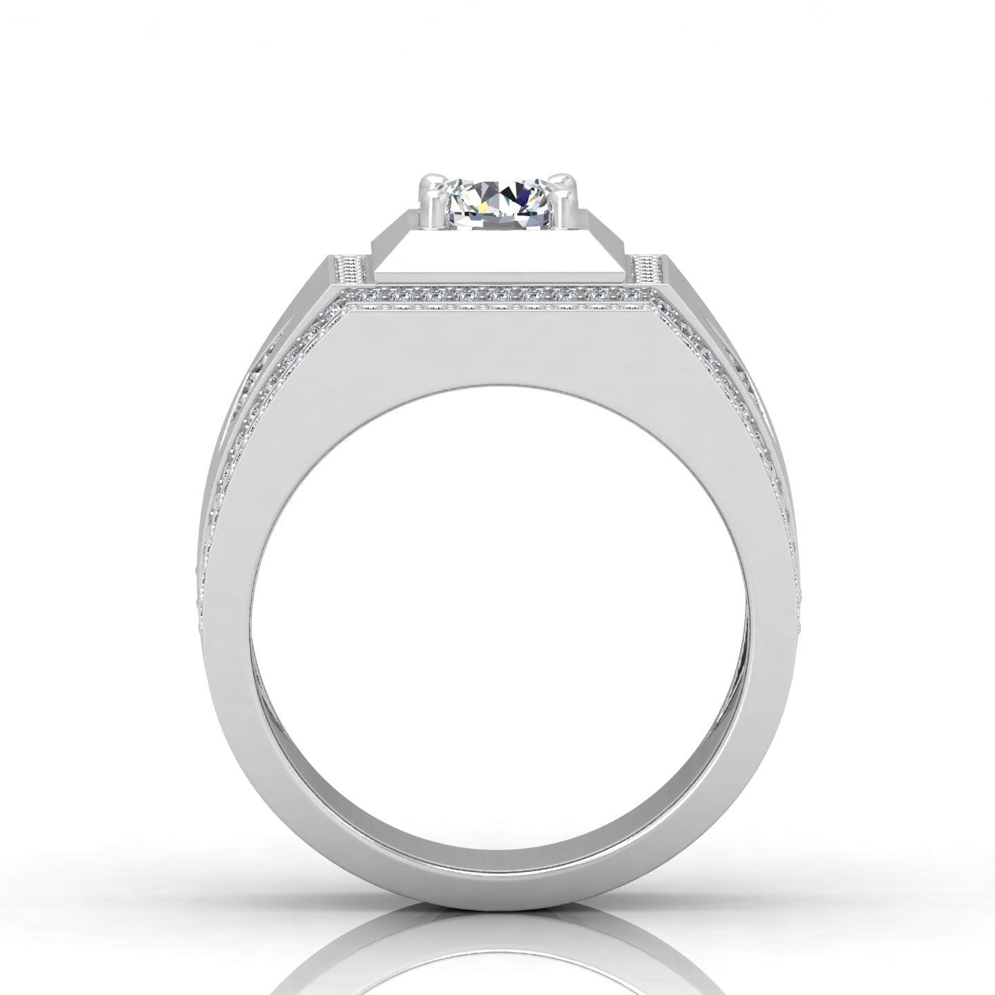 Certified 1.50ct Round Diamond Solitaire with Accents Engagement Ring for Him