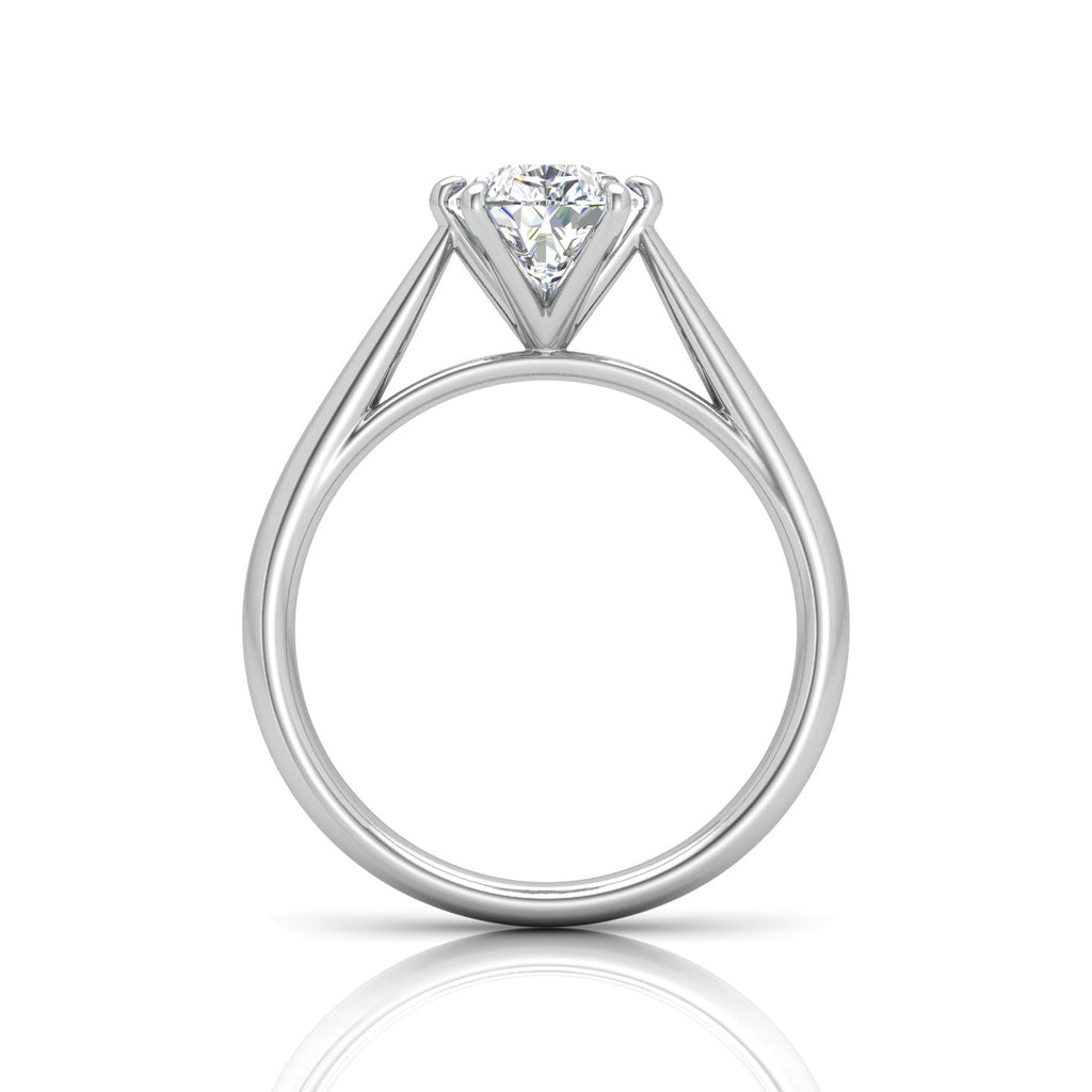 Pear Diamond Cathedral Solitaire Ring