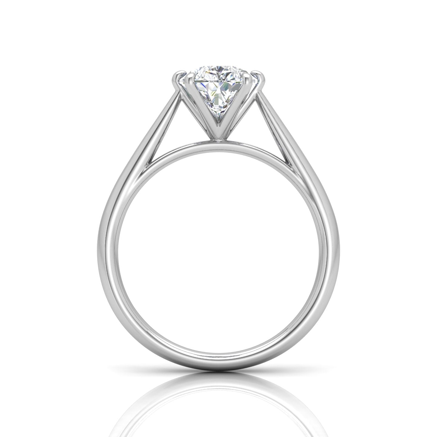 Pear Diamond Cathedral Solitaire Ring