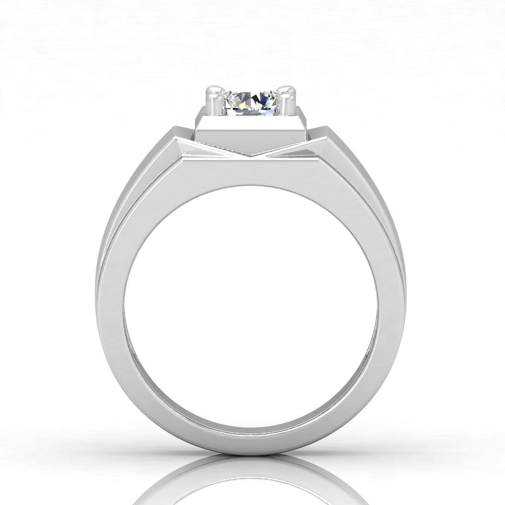 Certified E/VS 1.00Ct Round Diamond Mens Solitaire Ring