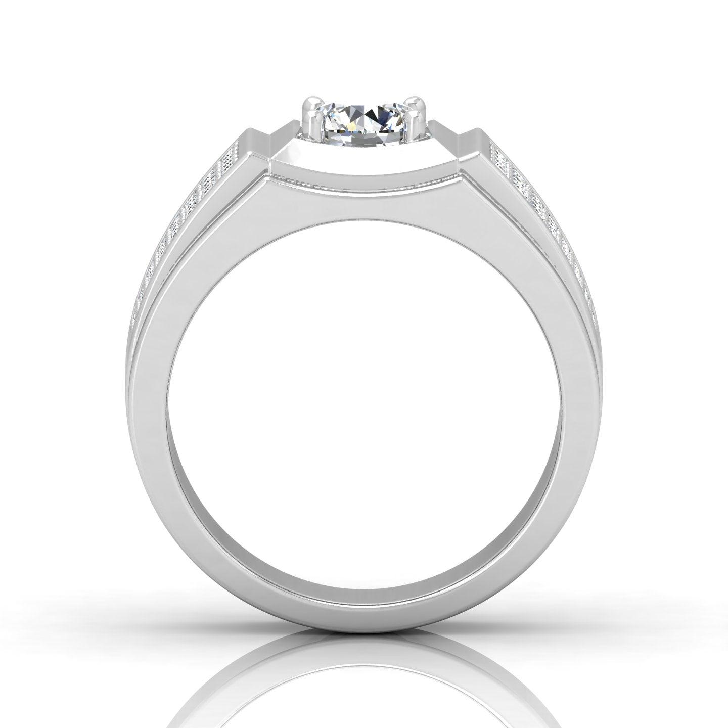 CERTIFIED F/VS 1.50CT ROUND DIAMOND SOLITAIRE WITH ACCENTS ENGAGEMENT RING FOR HIM