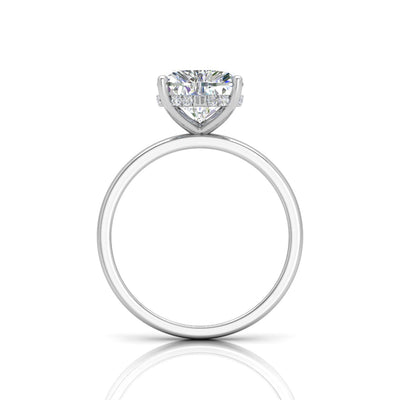 Classic Solitaire Hidden Halo Engagement Ring