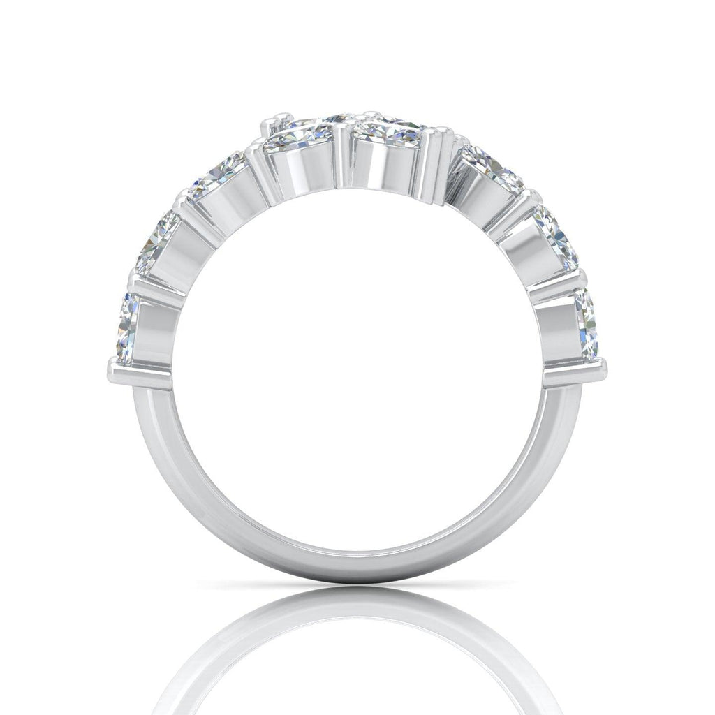 E/VS 2.00 Carat Oval Diamond Half Eternity Designer Ring