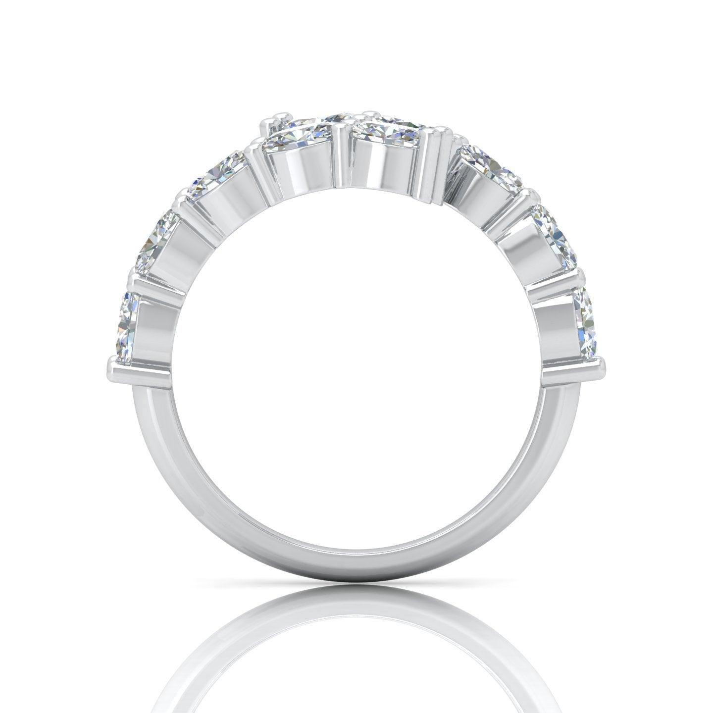 E/VS 2.00 Carat Oval Diamond Half Eternity Designer Ring