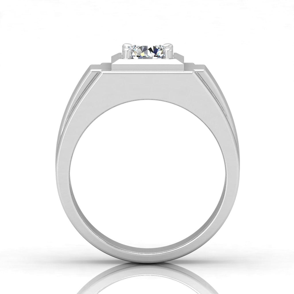 Certified F/VS 1.00Ct Single Diamond Mens Solitaire Ring