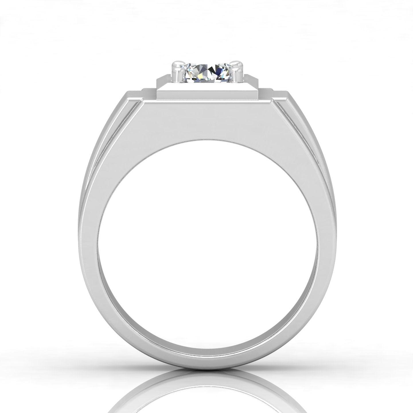 Certified F/VS 1.00Ct Single Diamond Mens Solitaire Ring