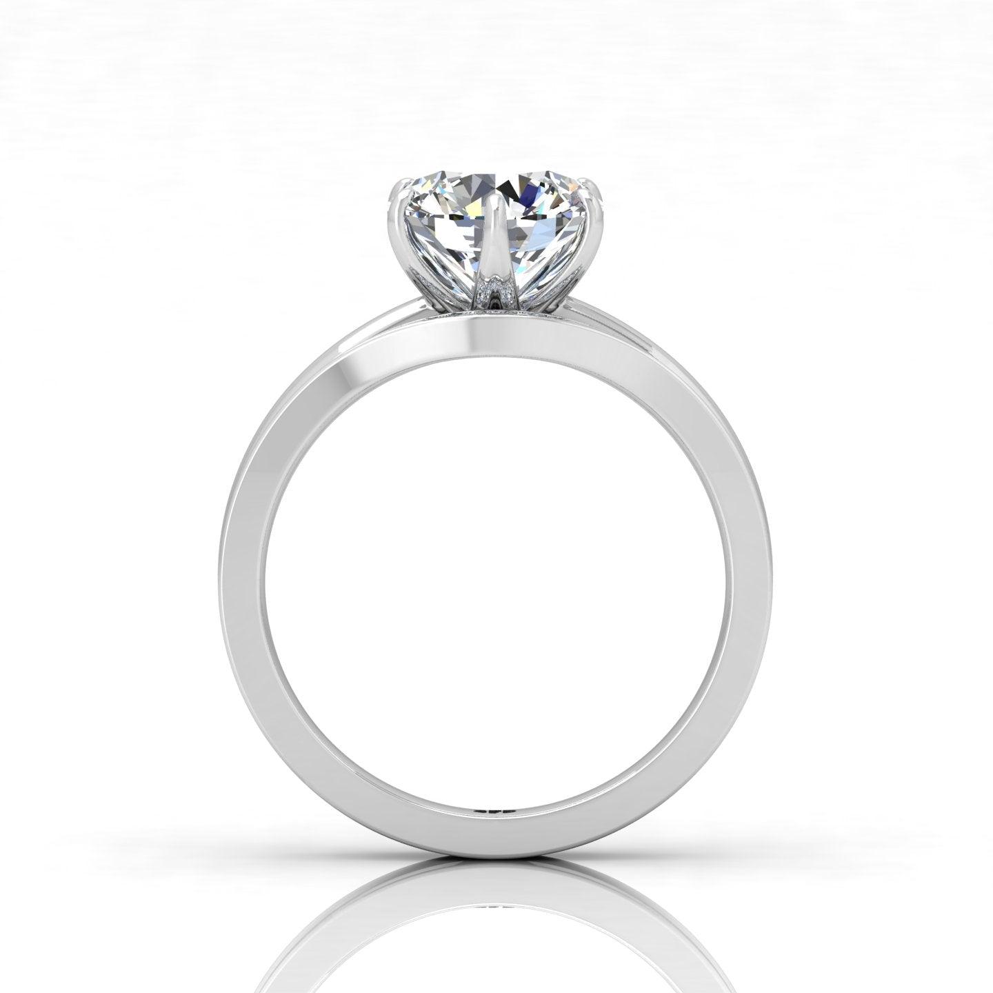 Certified 6 Claw Round Diamond Solitaire Ring With Matching Band