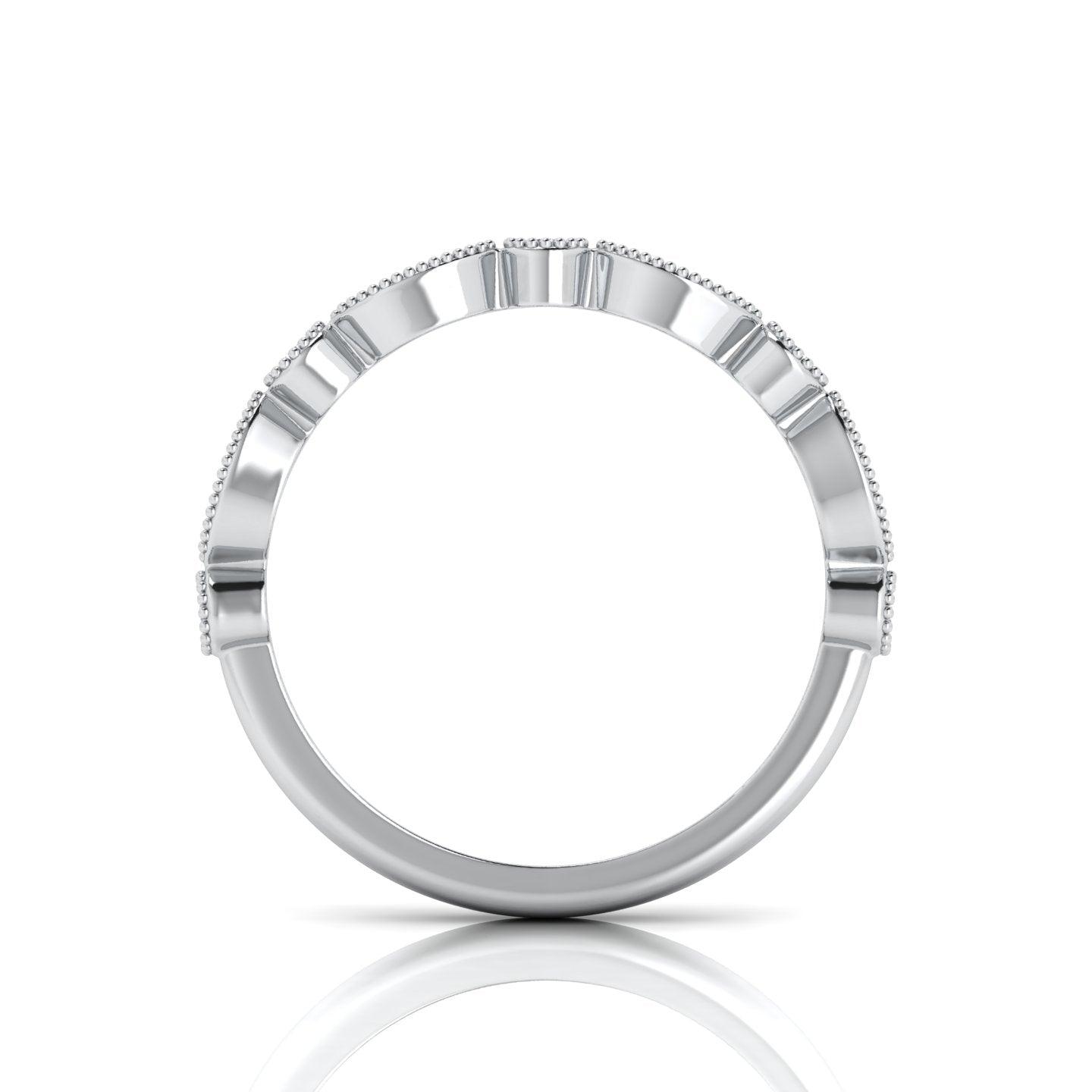 0.25 Carat D/VS Round Diamond Designer Half Eternity Wedding Ring - amadadiamonds