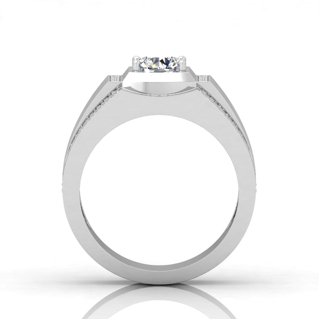 Certified F/VS 1.20Ct Round Diamond Mens Solitaire Ring