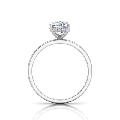 Classic Solitaire Hidden Halo Engagement Ring