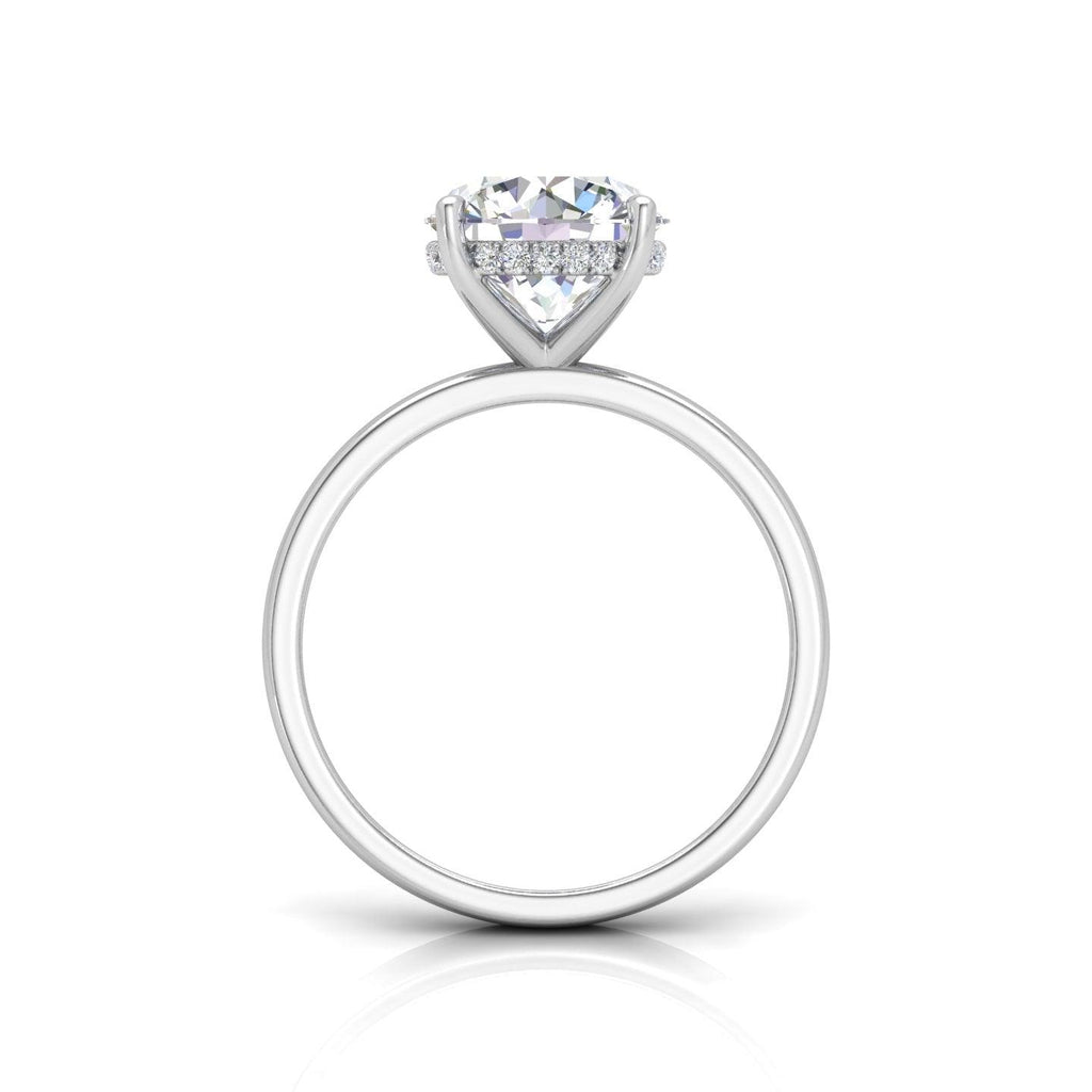 Classic Solitaire Hidden Halo Engagement Ring